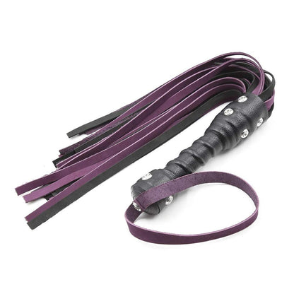 Leather Purple And Black Tassel Whip Toy (Adult)