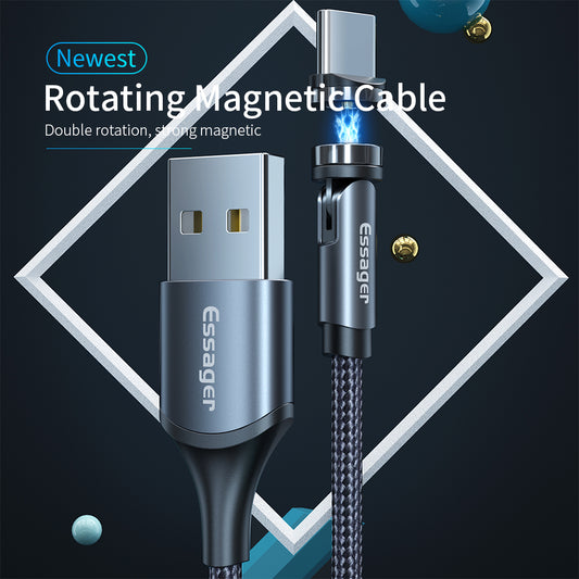 Fast Charging 540 Rotate Micro Magnetic Cable (Magnet Charger)
