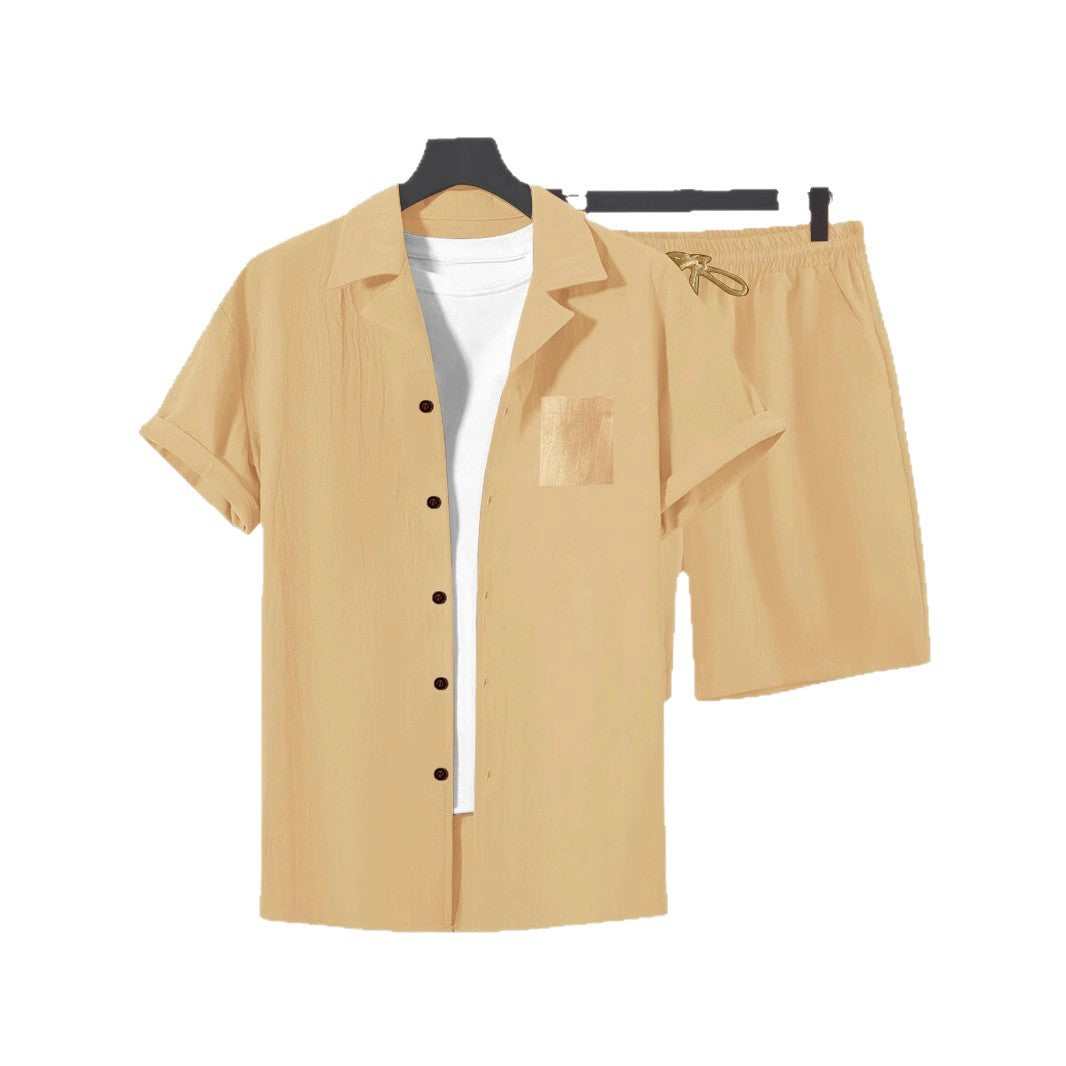 Men's Casual Linen Loose-Fit Button-Up Shirt