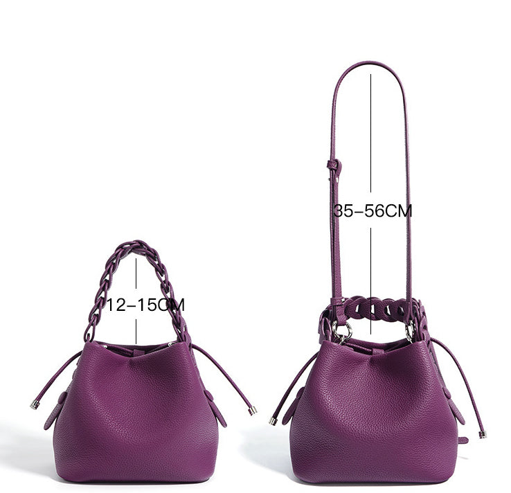 Cowhide Bucket Purse Bag For Ladies (Leather )