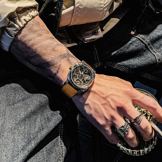 Relief-cut Hollowed-out Fully Automatic Mechanical Watch For Men