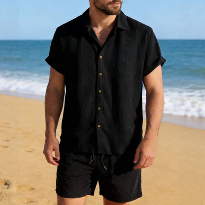 Men's Casual Resort Shorts And Shirt  (Set)
