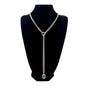 Stainless Steel 18K Slide Chain Heart-shaped Ring Cuba Long Necklace (For Lady)