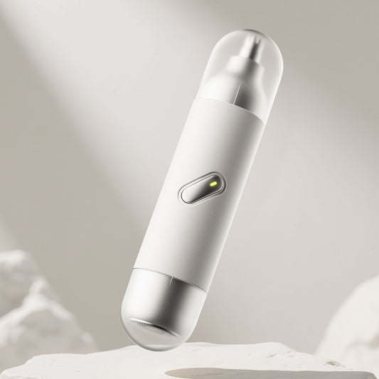 New 2-in-1 Electric Nose Hair Trimmer With Light, Washable Dual Blades (Portable)