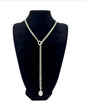 Stainless Steel 18K Slide Chain Heart-shaped Ring Cuba Long Necklace (For Lady)