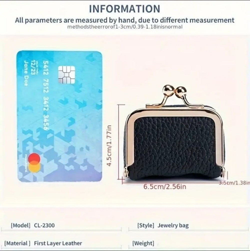 Portable Vintage Style Genuine Leather Coin Purse For Ladies (US ONLY)