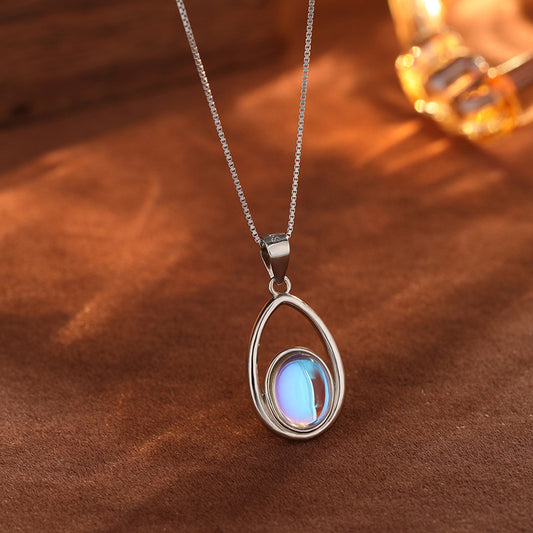 925 Sterling Silver Moonstone Pendant Necklace