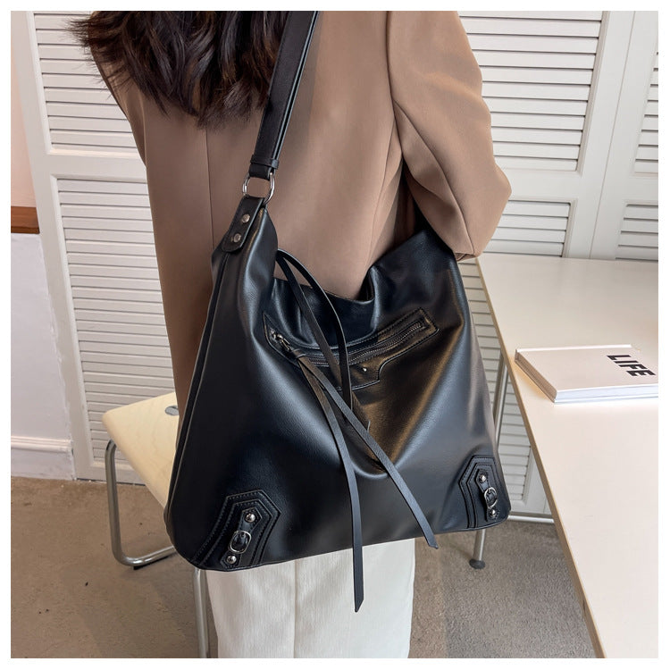 New Ladies PU Leather Magnetic Buckle Sewing Purse Bag
