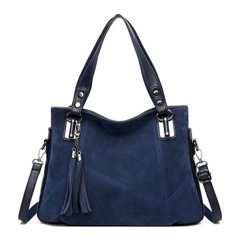 Ladies Retro Tassel Zipper Suede Purse Bag