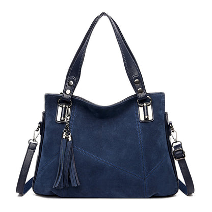 Ladies Retro Tassel Zipper Suede Purse Bag