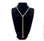 Stainless Steel 18K Slide Chain Heart-shaped Ring Cuba Long Necklace (For Lady)
