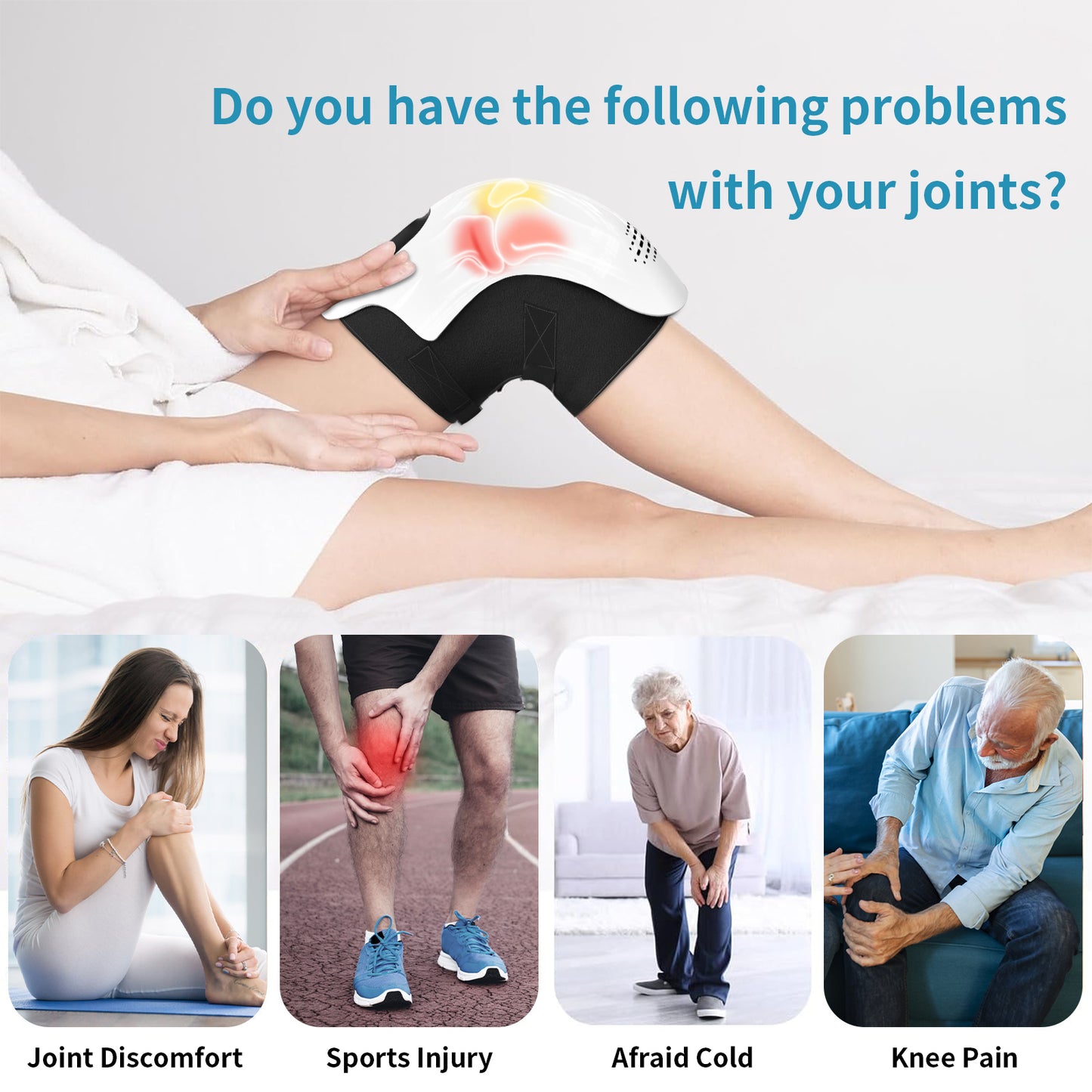 Rechargeable Pain Relief Infrared Laser Vibration Knee Massager