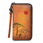 Ladis Leather Wallet Long Rising Sun