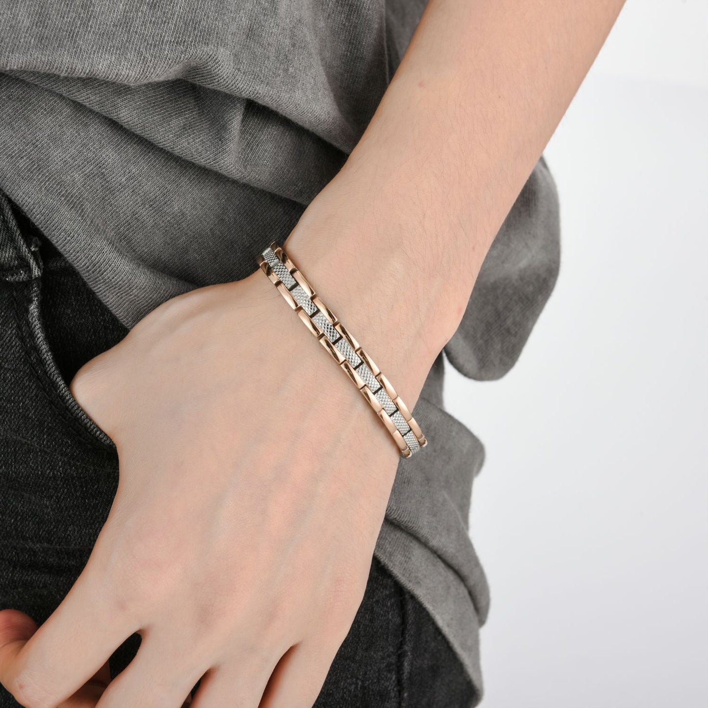 Ladies Titanium Steel Energy Magnet Bracelet