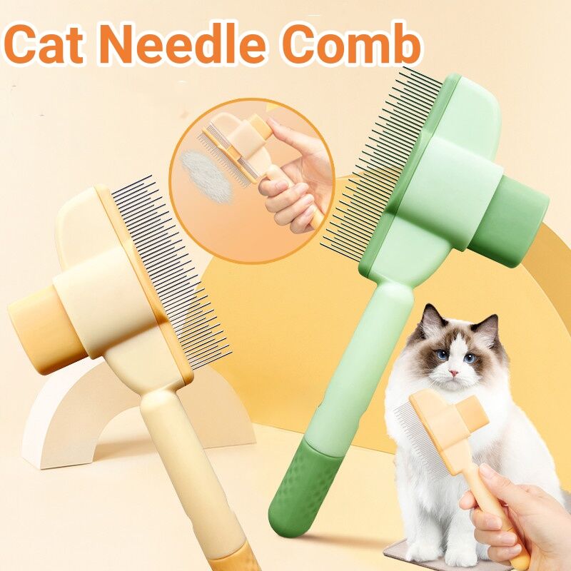 Pet Comb With Release Button Flea  - Easy To Use And Durable Grooming Tool Pet Products