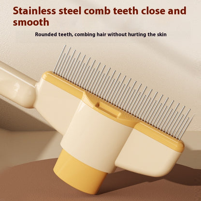 Pet Comb With Release Button Flea  - Easy To Use And Durable Grooming Tool Pet Products