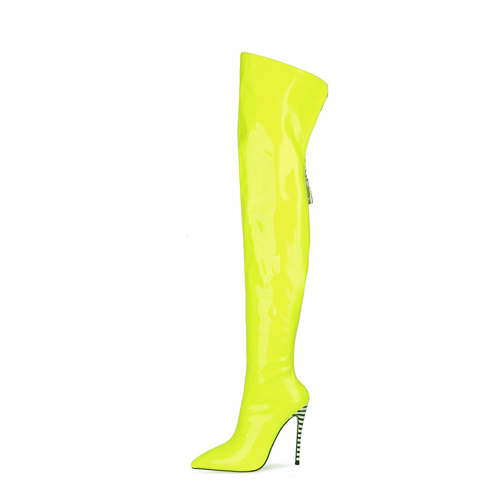 High-heeled Pointed-toe Over-the-knee Plus-size Ladies Boots